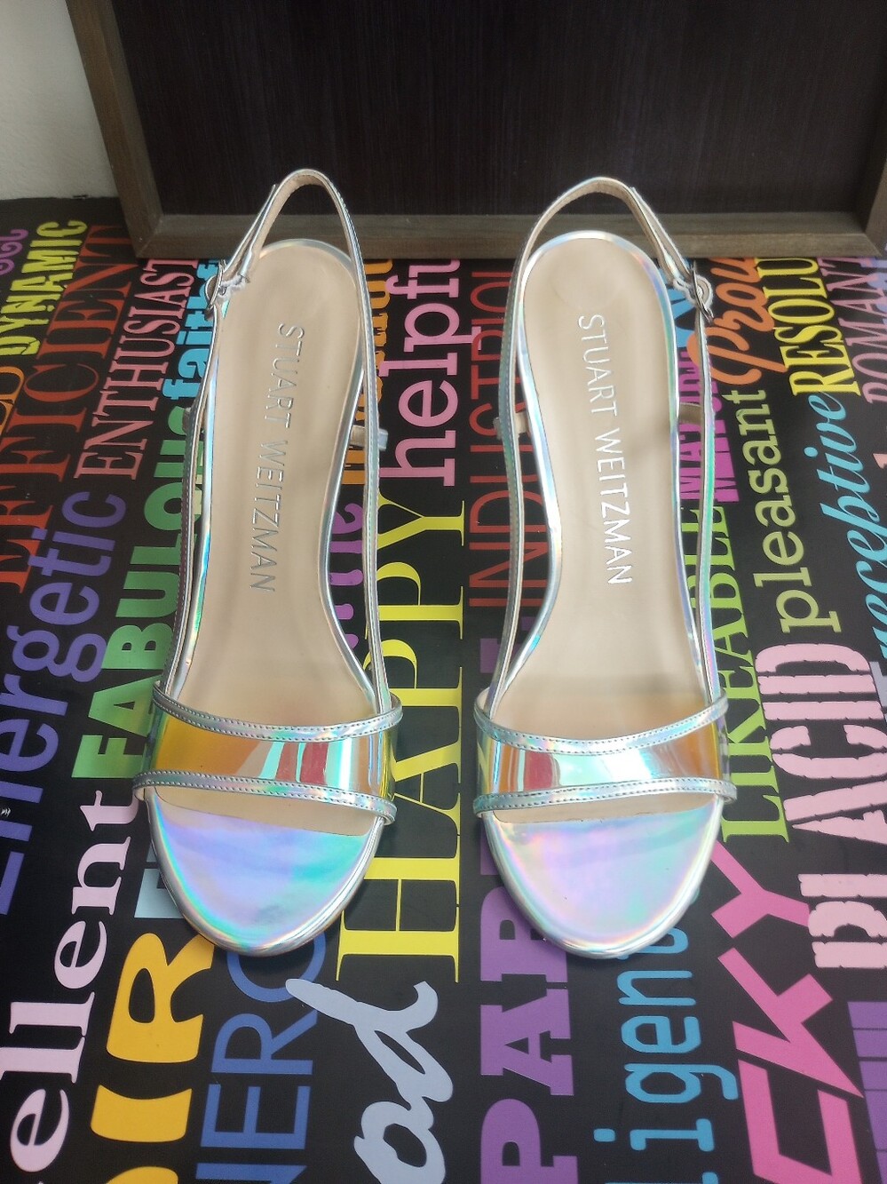 Exquisite Iridescent Stuart Weitzman Slingback Stilettos!.